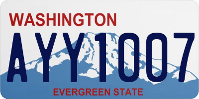 WA license plate AYY1007