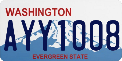 WA license plate AYY1008