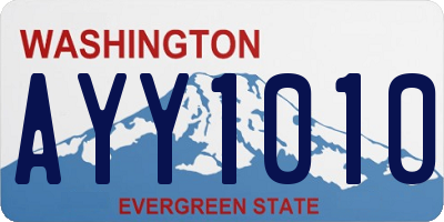 WA license plate AYY1010