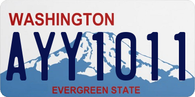 WA license plate AYY1011