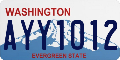 WA license plate AYY1012