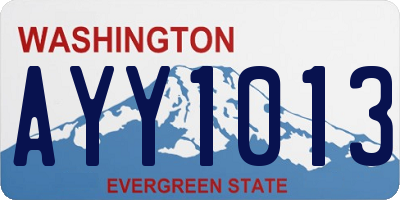 WA license plate AYY1013