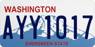 WA license plate AYY1017