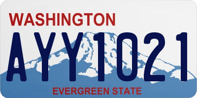 WA license plate AYY1021