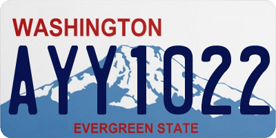 WA license plate AYY1022