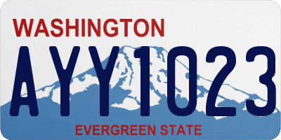 WA license plate AYY1023