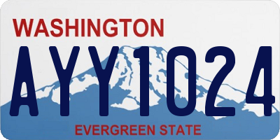 WA license plate AYY1024