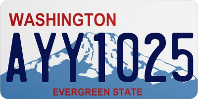 WA license plate AYY1025