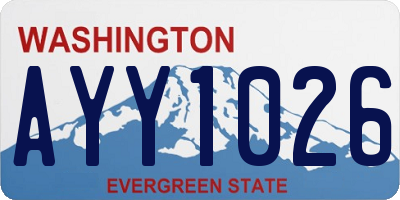 WA license plate AYY1026