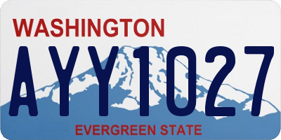 WA license plate AYY1027