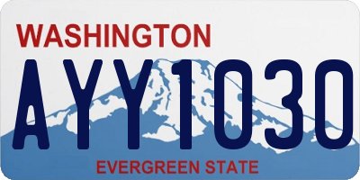 WA license plate AYY1030