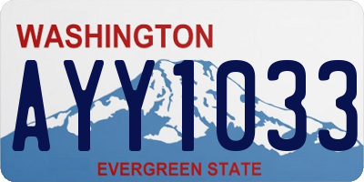 WA license plate AYY1033