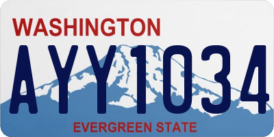 WA license plate AYY1034