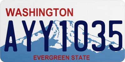 WA license plate AYY1035