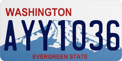 WA license plate AYY1036