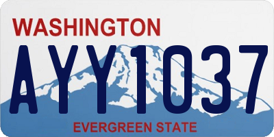 WA license plate AYY1037