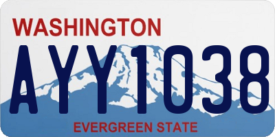 WA license plate AYY1038