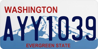 WA license plate AYY1039