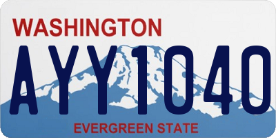 WA license plate AYY1040