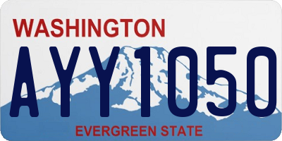 WA license plate AYY1050