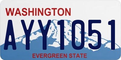 WA license plate AYY1051