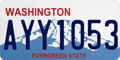 WA license plate AYY1053