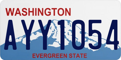 WA license plate AYY1054