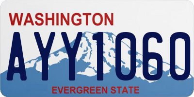 WA license plate AYY1060