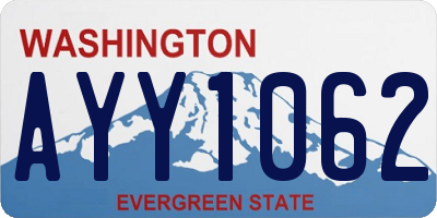 WA license plate AYY1062