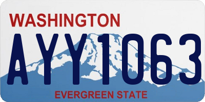 WA license plate AYY1063