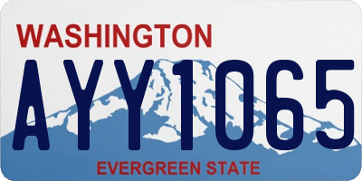 WA license plate AYY1065