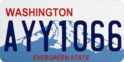 WA license plate AYY1066