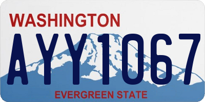 WA license plate AYY1067