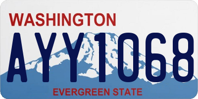 WA license plate AYY1068