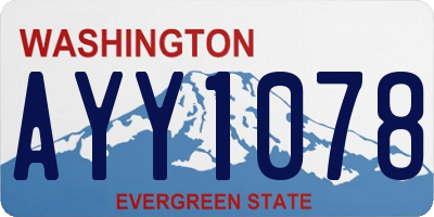 WA license plate AYY1078