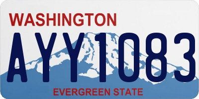 WA license plate AYY1083