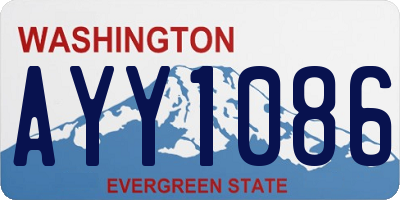 WA license plate AYY1086