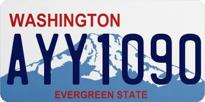 WA license plate AYY1090