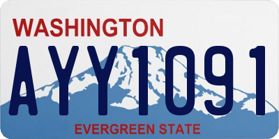 WA license plate AYY1091