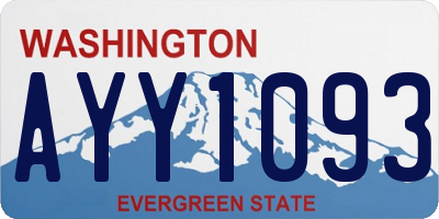 WA license plate AYY1093