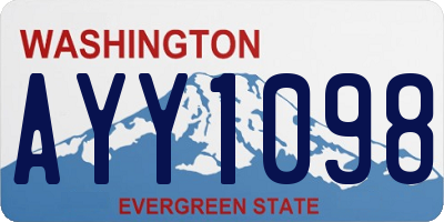 WA license plate AYY1098