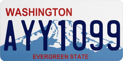 WA license plate AYY1099