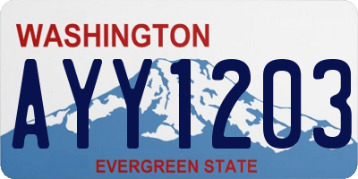 WA license plate AYY1203