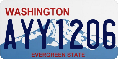 WA license plate AYY1206