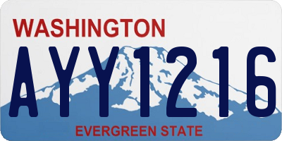 WA license plate AYY1216