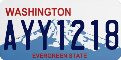 WA license plate AYY1218