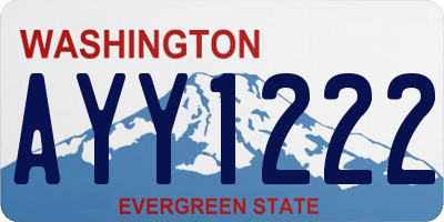 WA license plate AYY1222