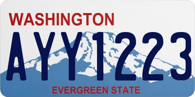 WA license plate AYY1223