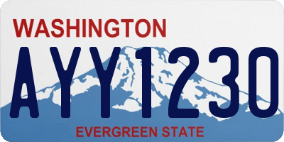 WA license plate AYY1230