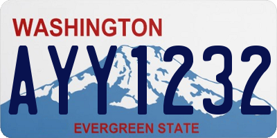 WA license plate AYY1232